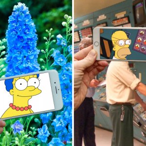 I Insert Simpsons Characters Into Real Life Situations Using My Iphone