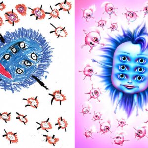 Professional Artists Recreate Kids Monster Doodles (11)