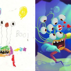 Professional Artists Recreate Kids Monster Doodles (17)