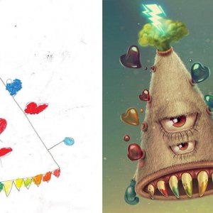 Professional Artists Recreate Kids Monster Doodles (5)