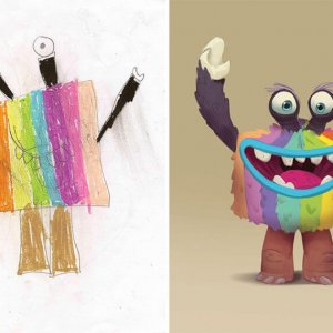 Professional Artists Recreate Kids Monster Doodles (7)