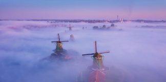 Dutch Windmills in the fog. The are magical photos!
