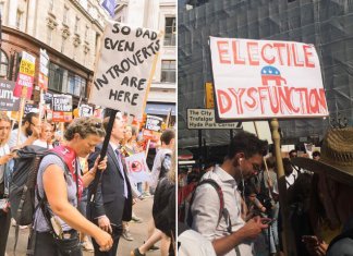 The funniest protest signs from Donald Trump’s visit to the UK (21 images)