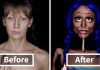 Make-up to turn herself invisible!