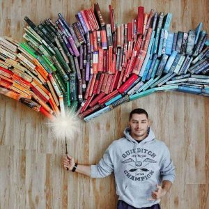 Book-Loving Guy Turns His Massive Library Into Art (1)